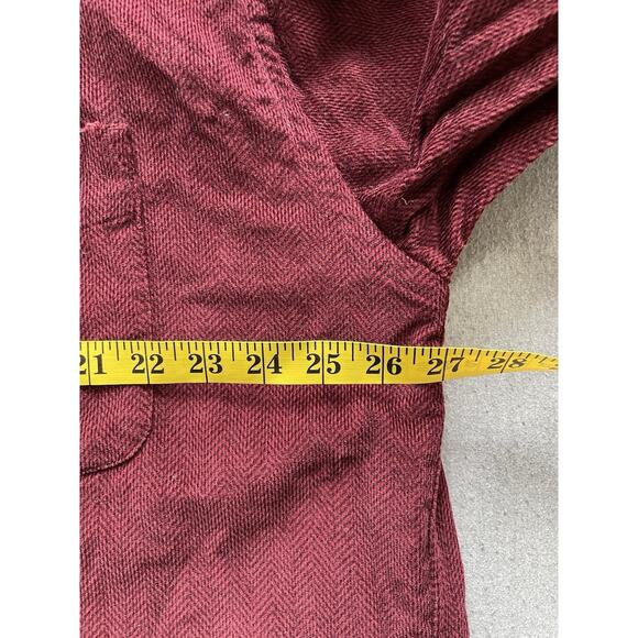 Eddie Bauer Corduroy Flannel Shirt Men's XL Tall Red Herringbone - Picture 11 of 13